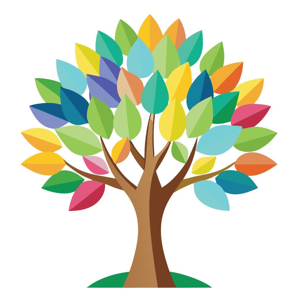 Designed Leaf Tree Cutout Style vector