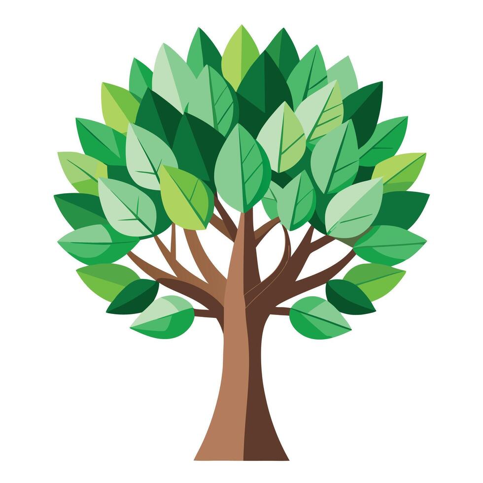 Designed Leaf Tree Cutout Style Generation vector