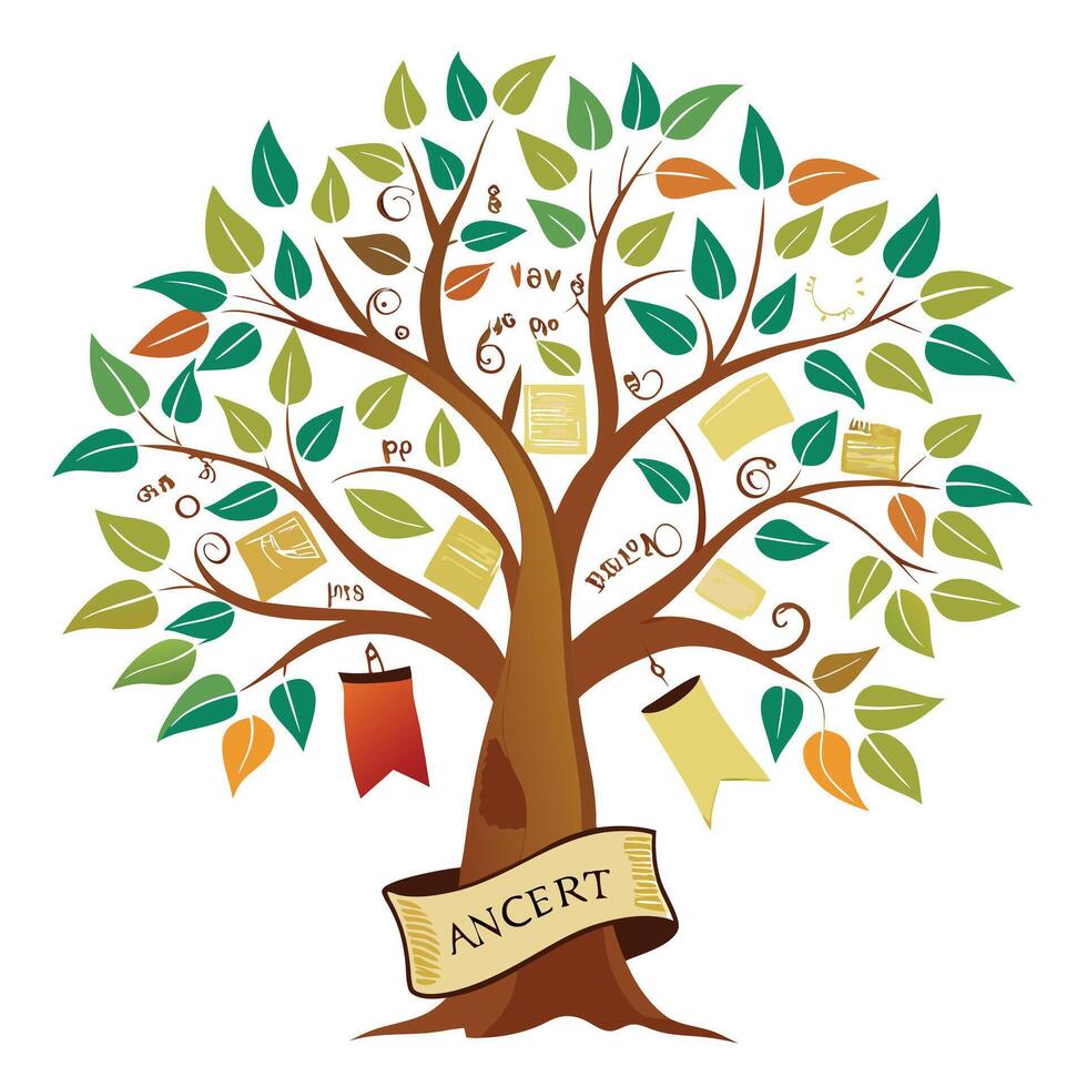 Paper Scroll Tree A Flat Generation vector
