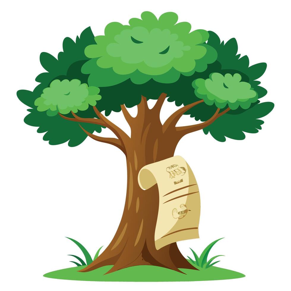 Paper Scroll Wrapped Tree Knowledge vector