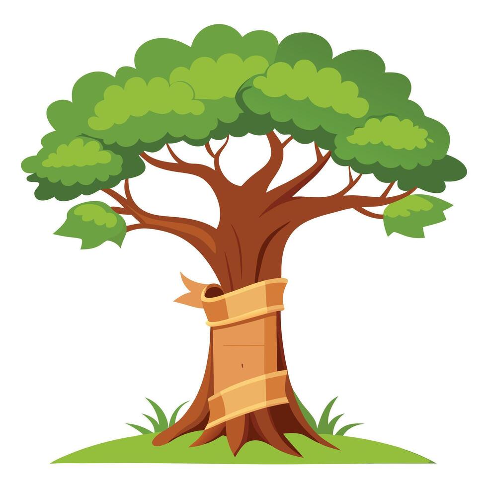 Knowledge Design Scroll Wrapped on Tree vector