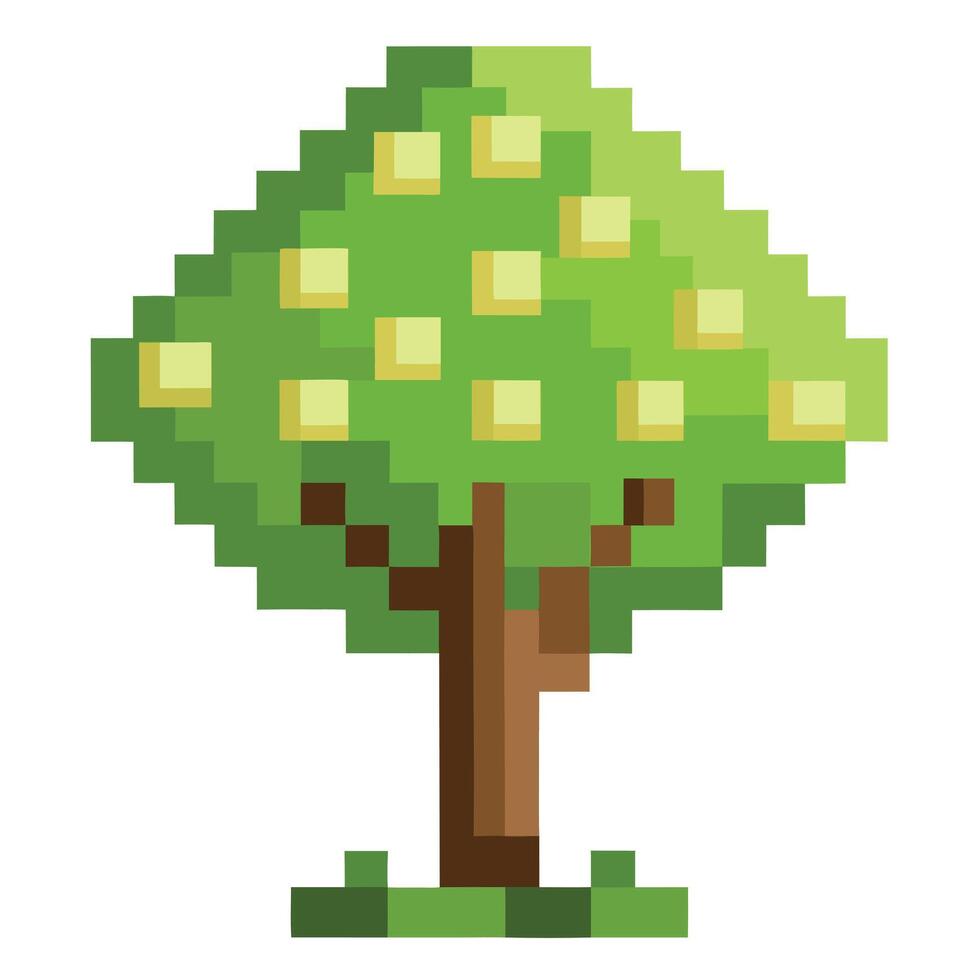 Abstract Tree Flat Pixel Leaves vector