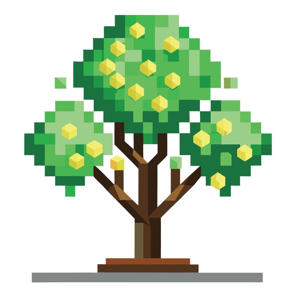 Abstract Pixel Tree Disappearing Leaves vector