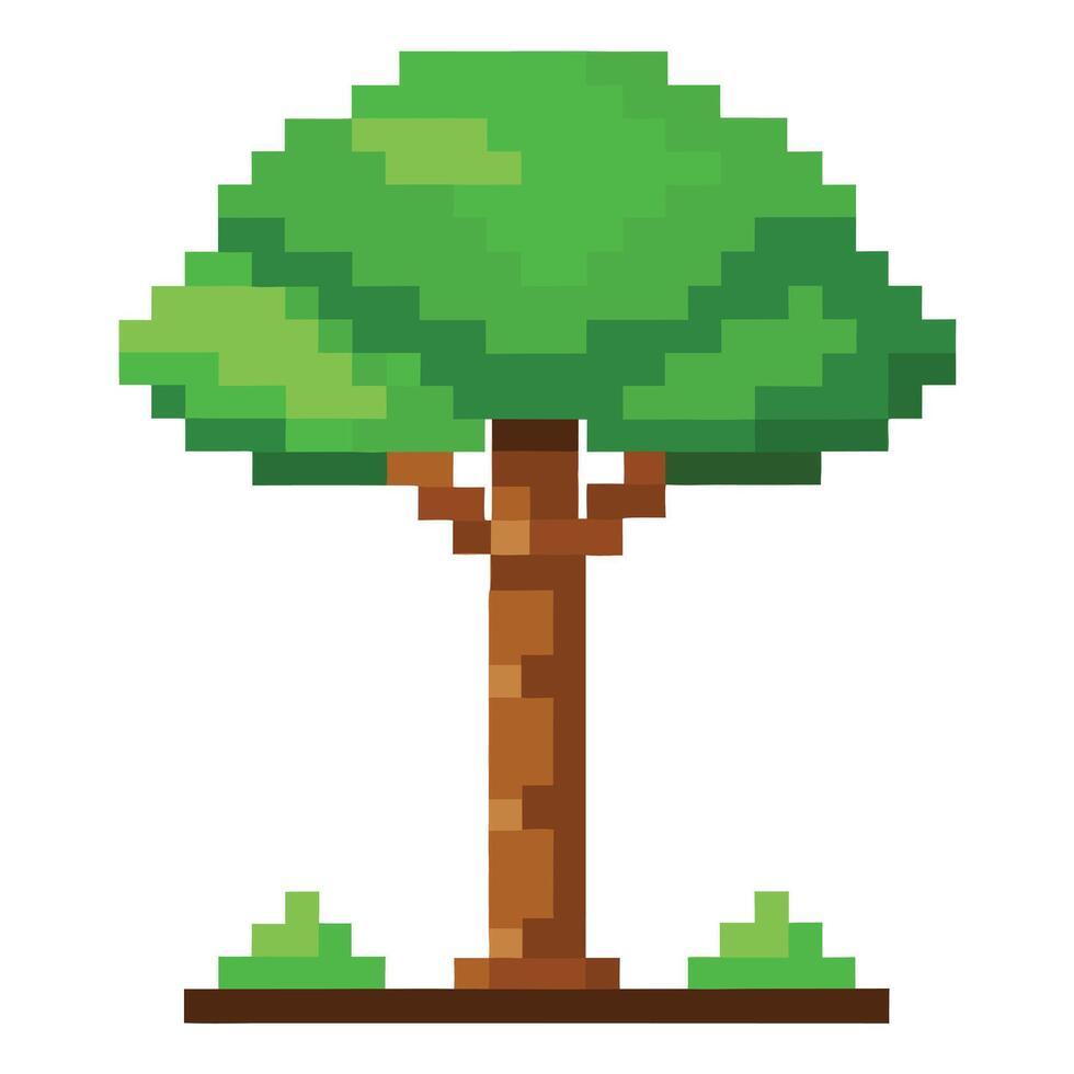 Designed Pixel Tree Solid Canopy vector