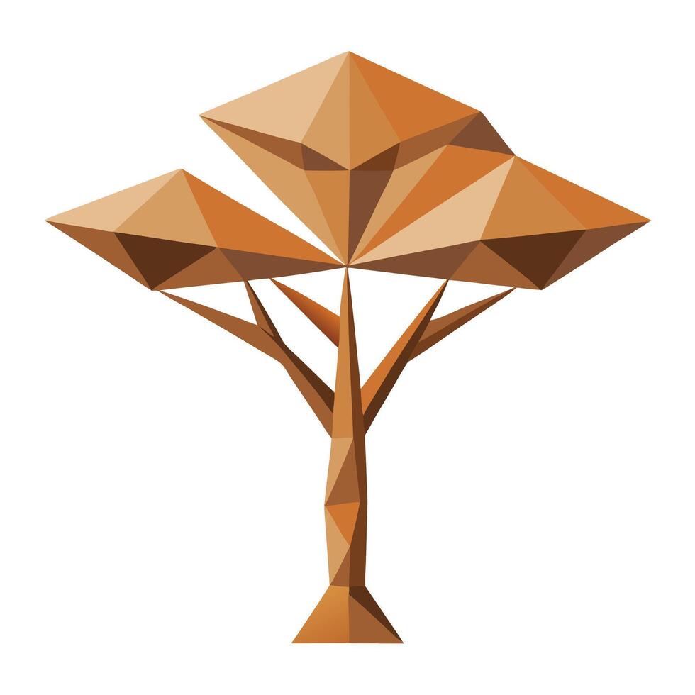 Polygonal Canopy Tree A Flat Style Creation vector