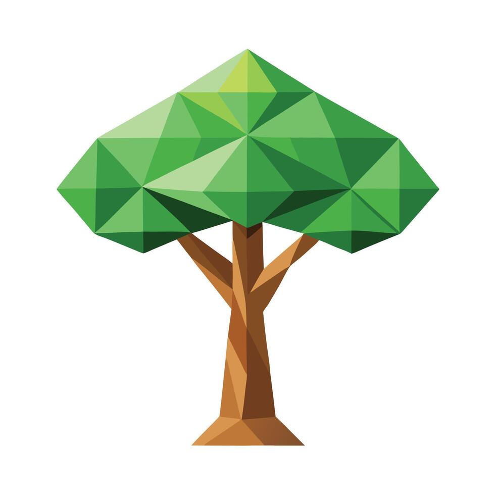 Designed Tree Flat Polygonal Canopy vector