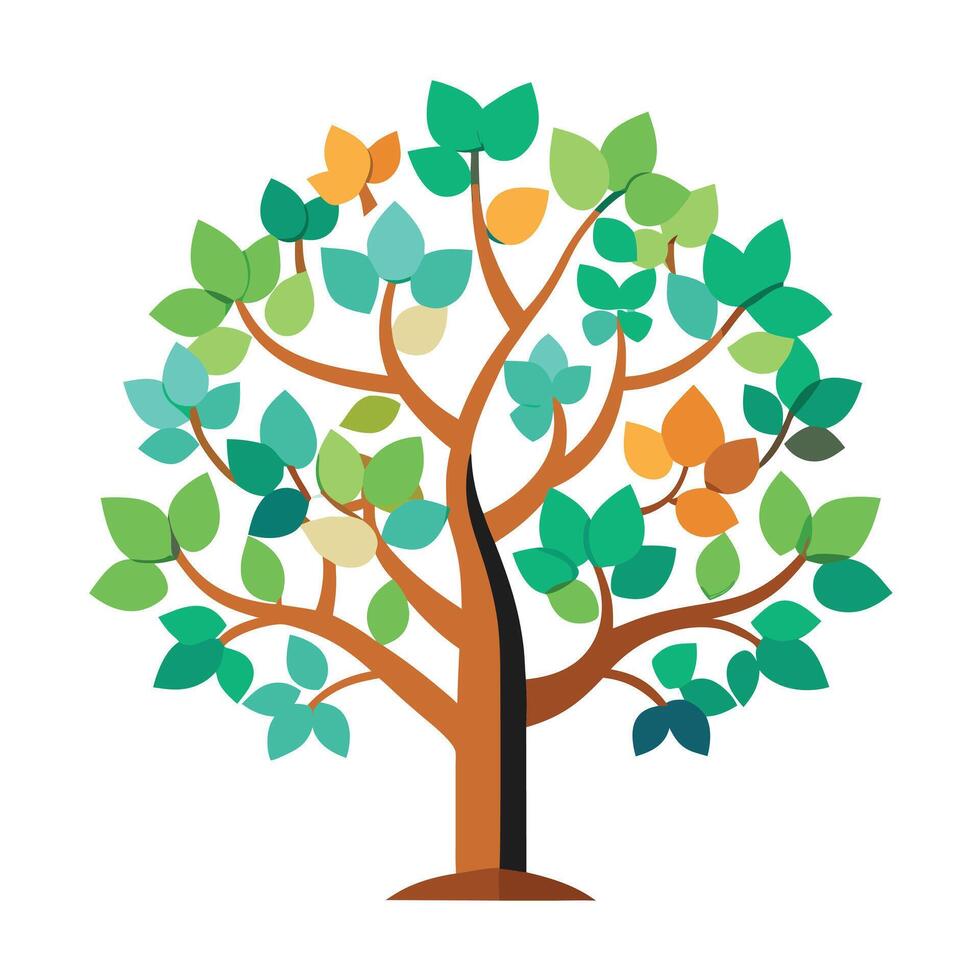 Creative Tree Flat Puzzle Piece Leaves Generation vector