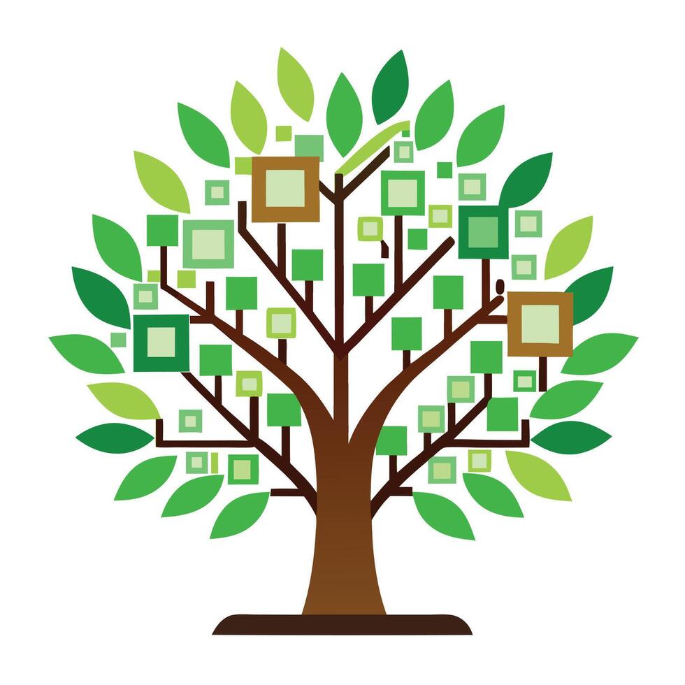 Technology Tree QR Code Leaves vector