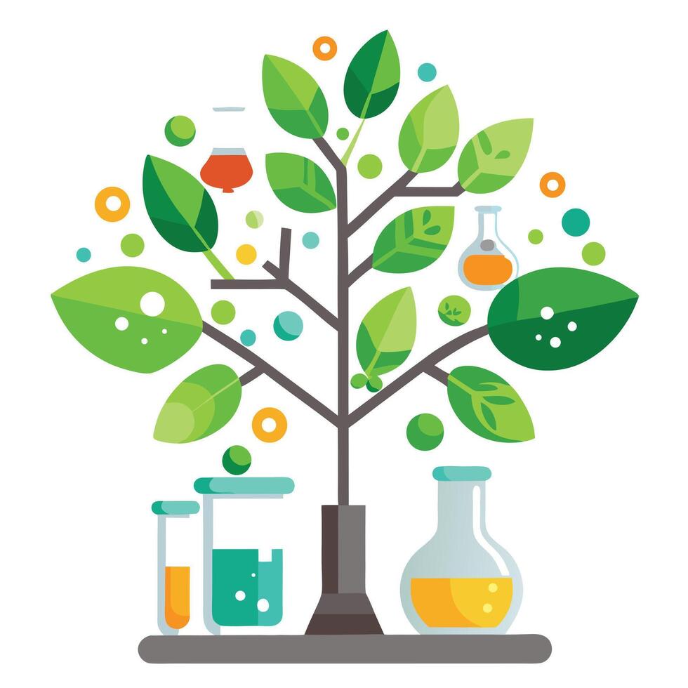 Research Tree Science Experiment Leaves vector