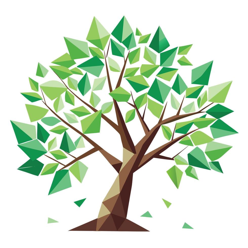Shattered Glass Tree A Flat Creation vector