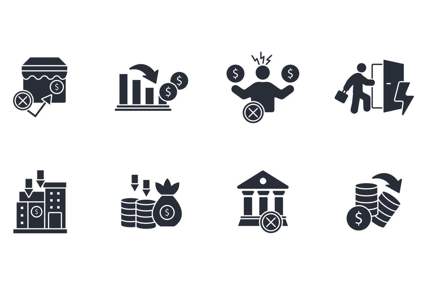 Business failure icon line icon style vector