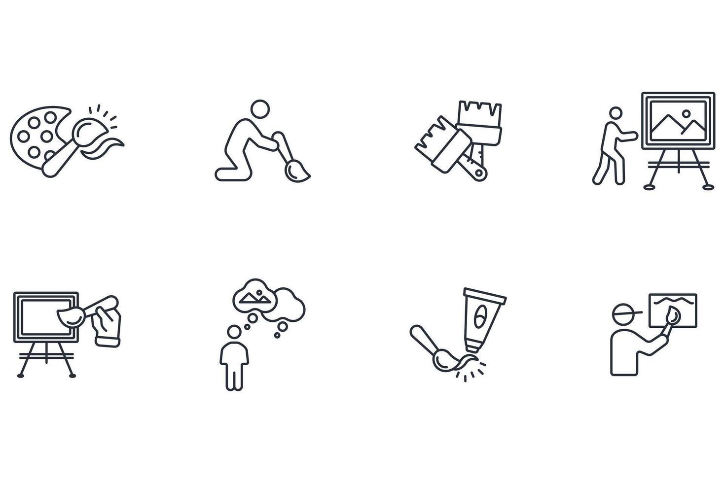 Painting icon line icon style vector