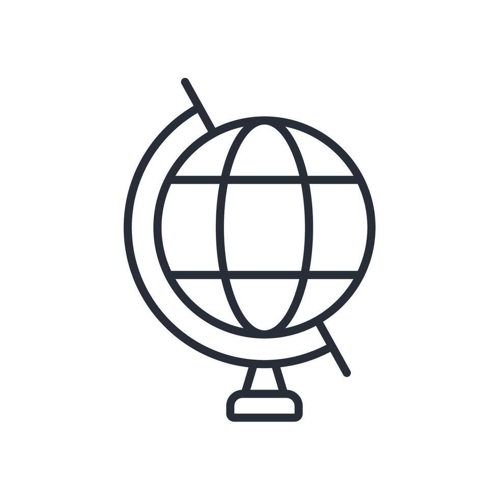 globe line icon style vector