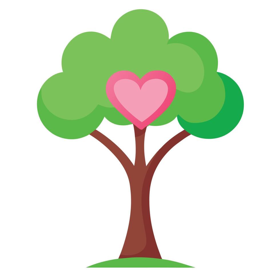 Love Tree Simple Heart Shaped Canopy vector