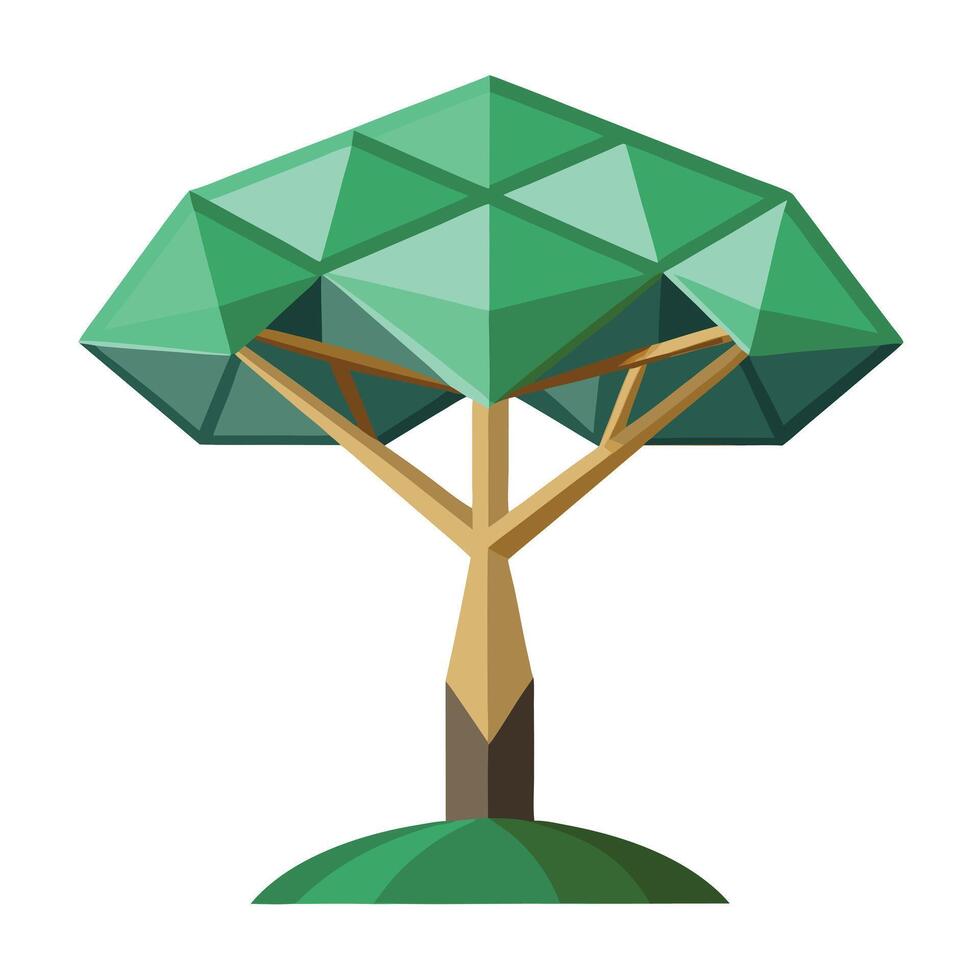 Shape Tree Simple Hexagon Canopy Design vector