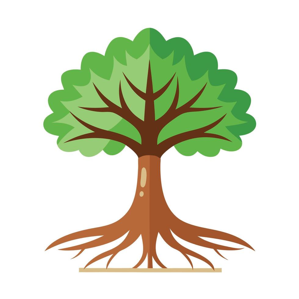 Simple Roots Tree A Flat Style Generation vector