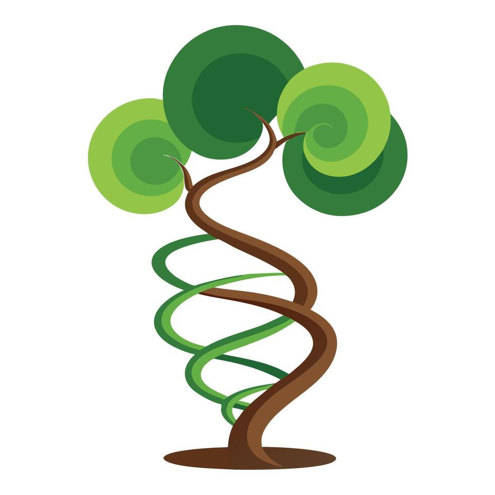 Designed Tree Simple Spiraling Trunk vector