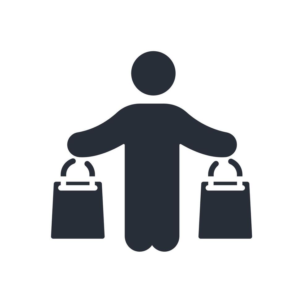 shopper icon black vector