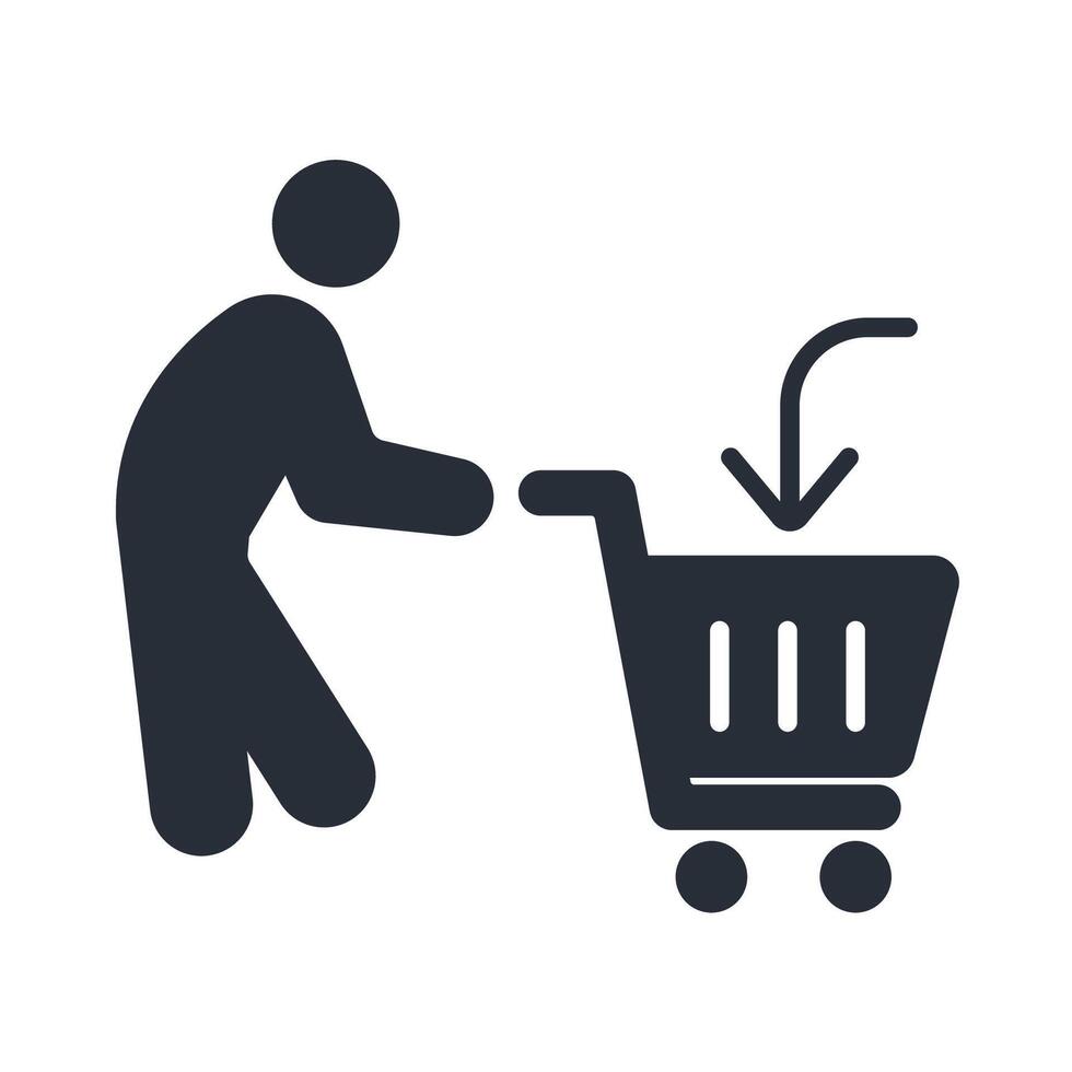 Shopping icon black vector