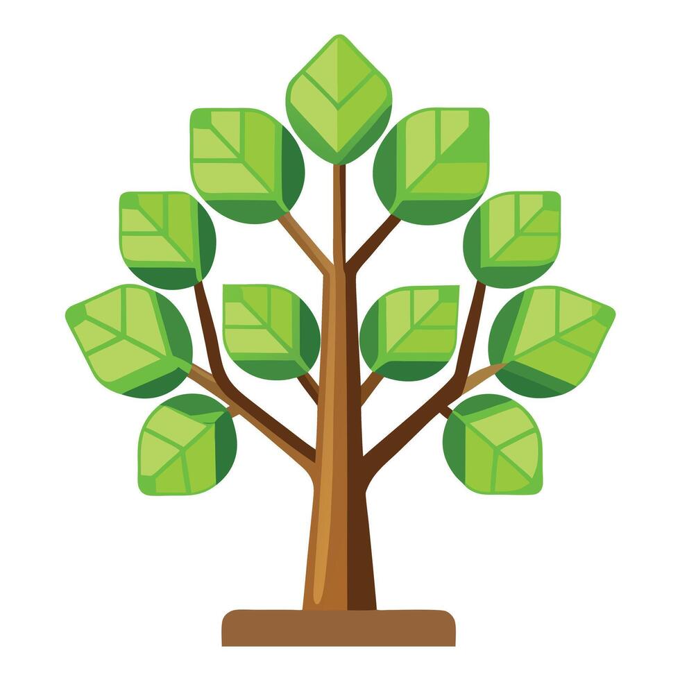 Technology Tree Solar Panel Leaf Design vector