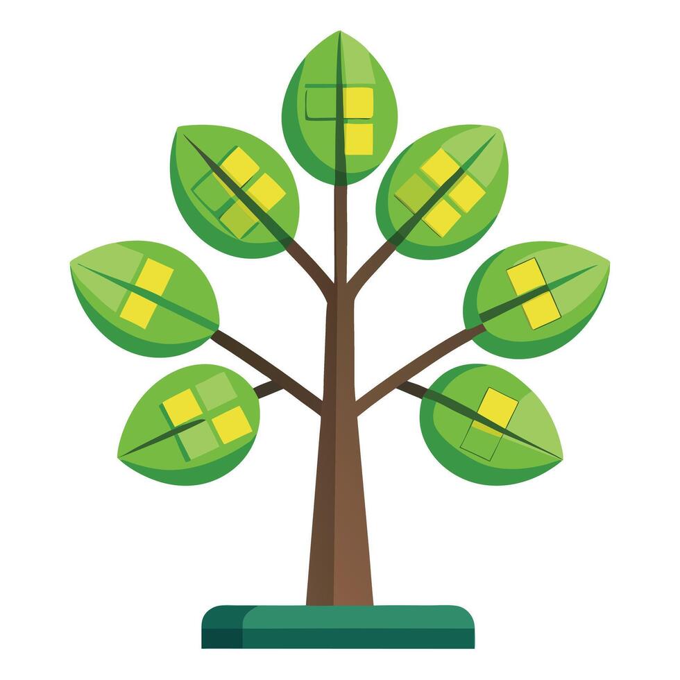 Environment Tree Solar Panels as Foliage vector