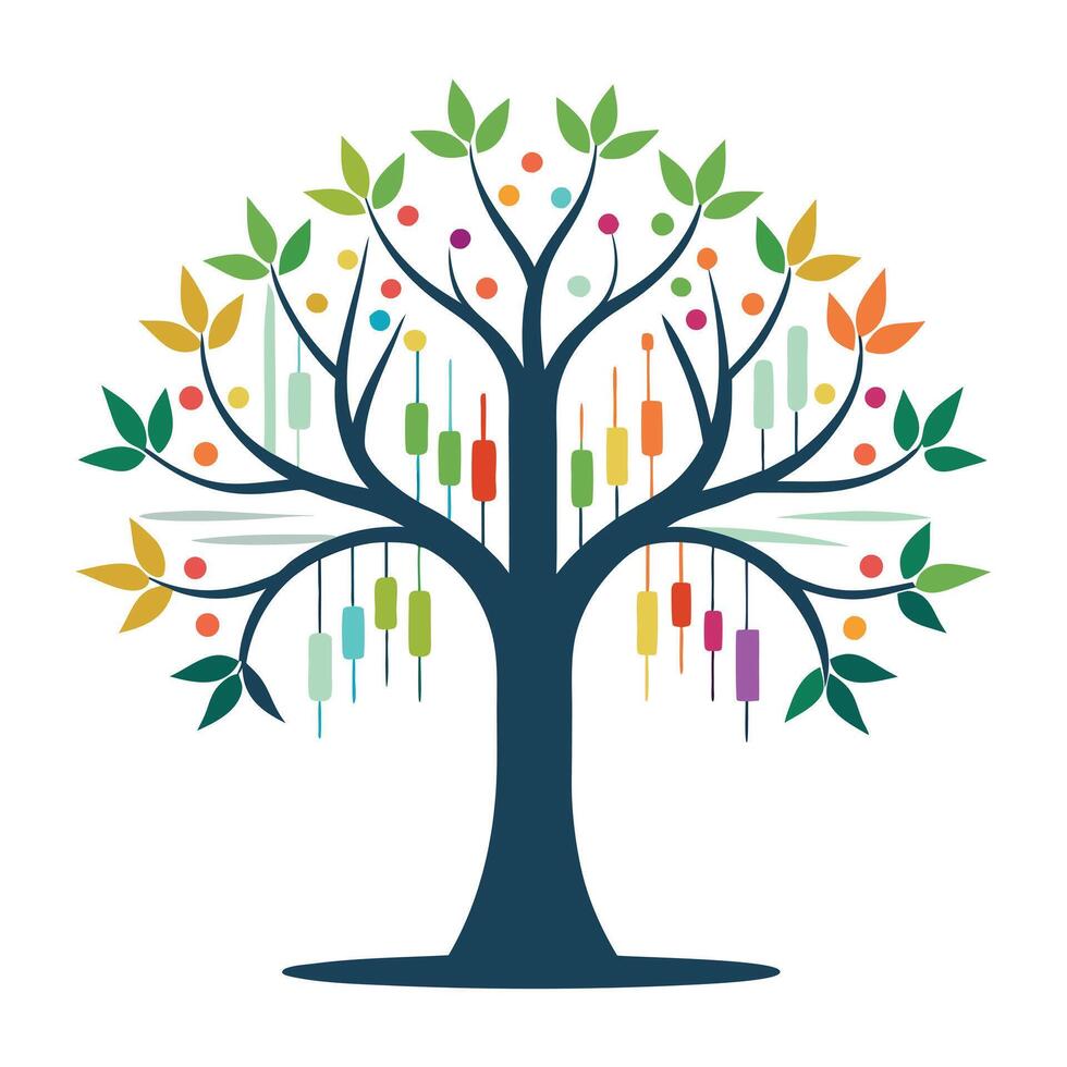 Audio Tree Soundwave Shaped Branches Design vector