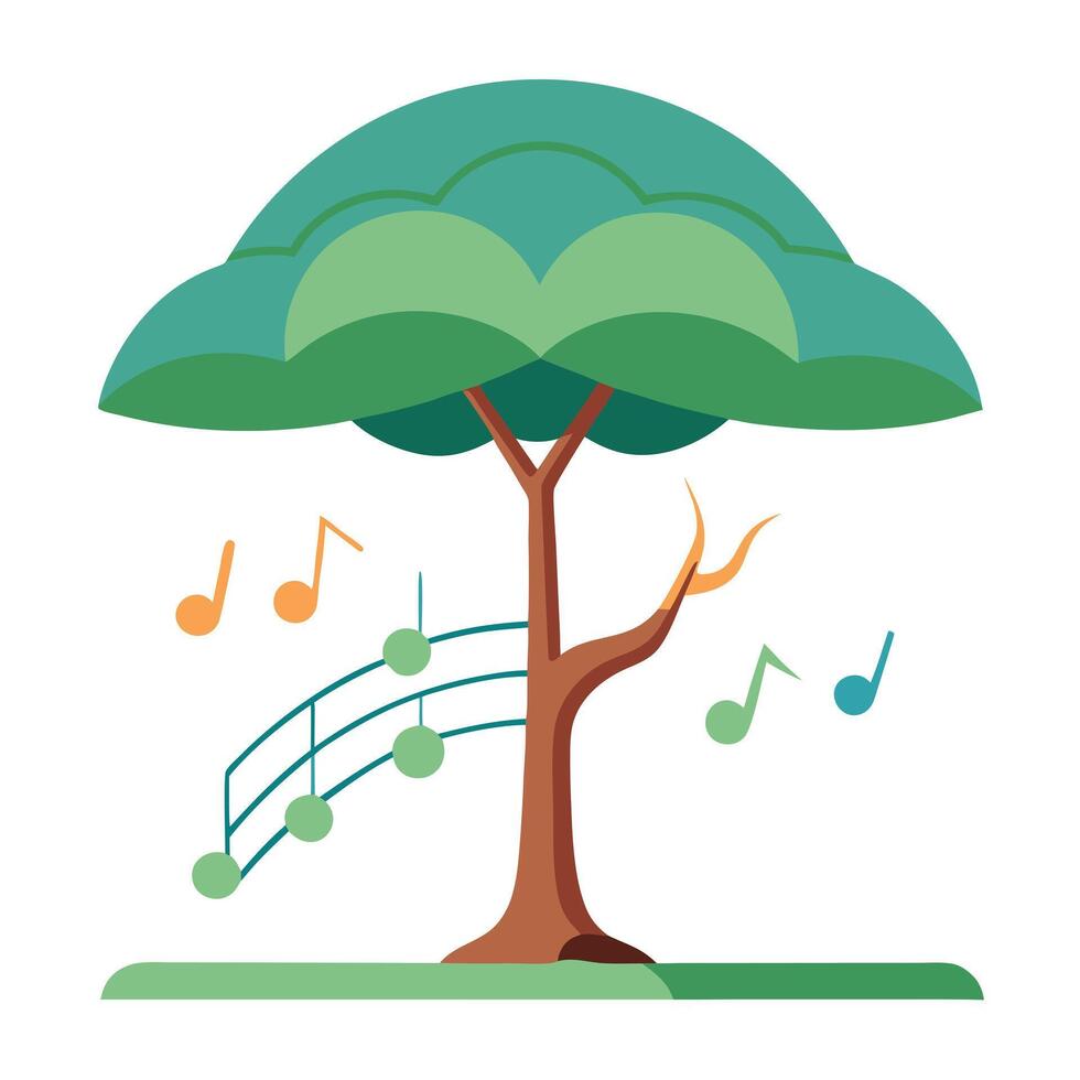 Audio Tree Soundwave Shaped Canopy Design vector