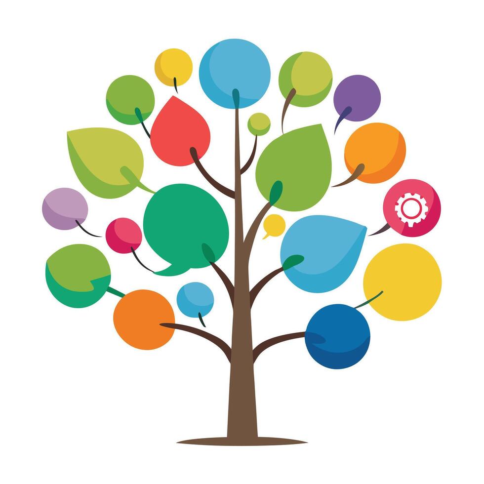 Communication Tree Speech Bubbles for Foliage vector