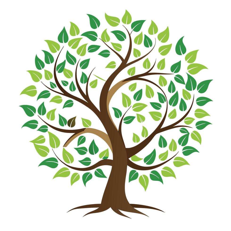 Abstract Growth Tree Central Spiral vector