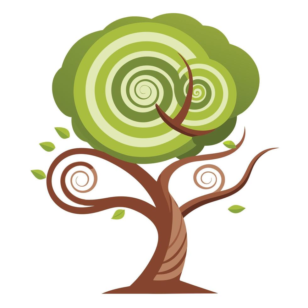 Weather Tree Spiraling Tornado Branches vector