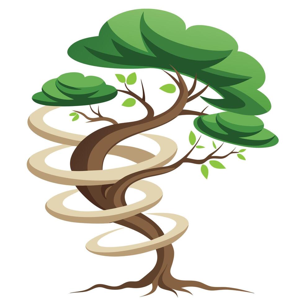 Tornado Branch Tree Spiraling Design vector