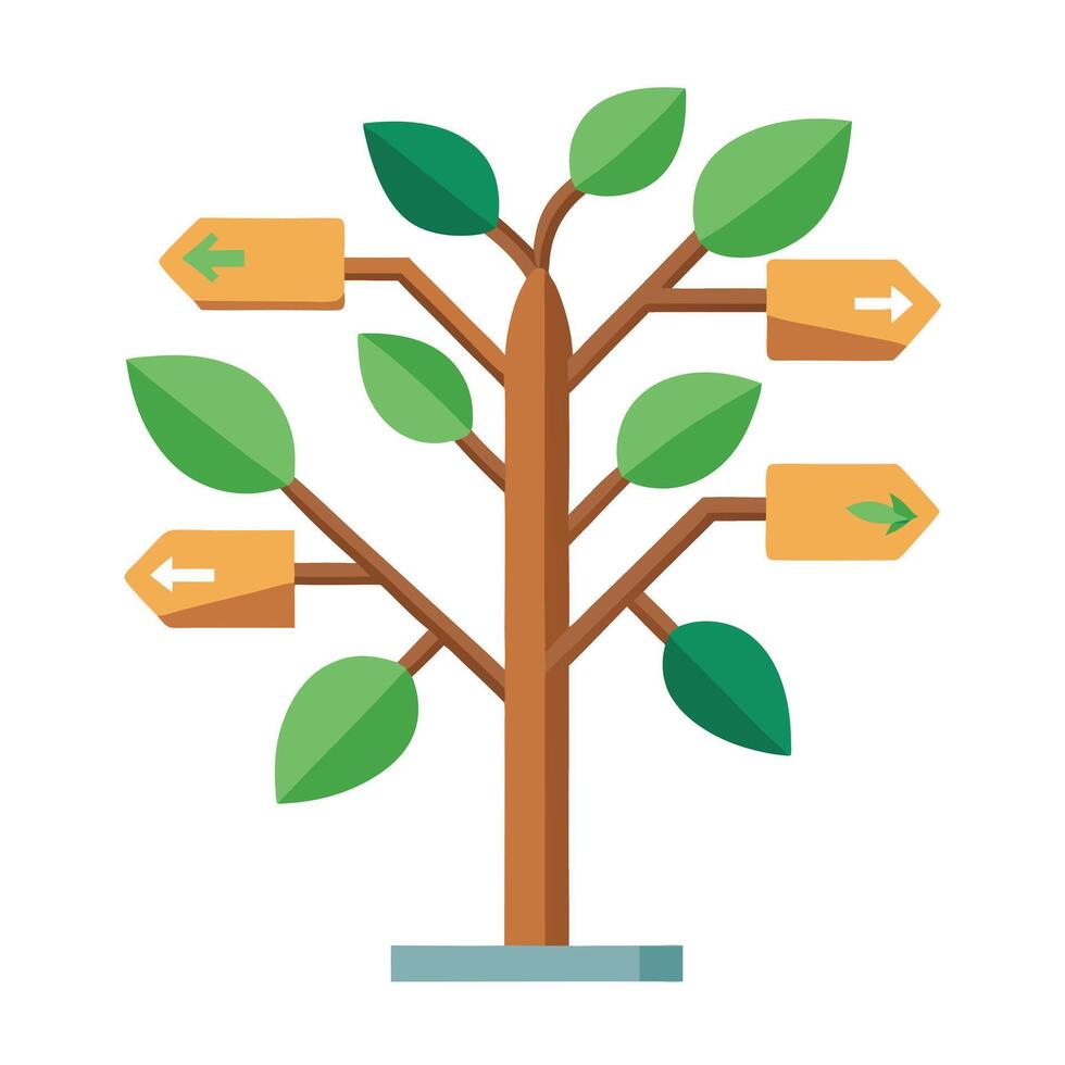 Road Tree Street Sign Leaf Design vector