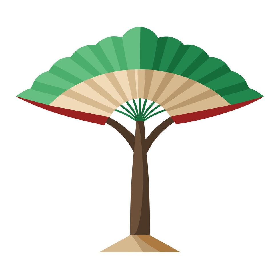 Decorative Tree Stylized Paper Fan Canopy vector