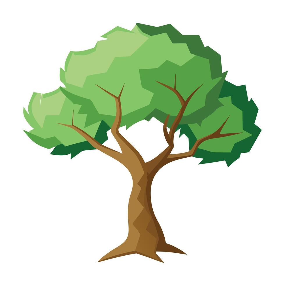 Modern tree design incorporating a stylized torn paper effect for a textured artistic look vector