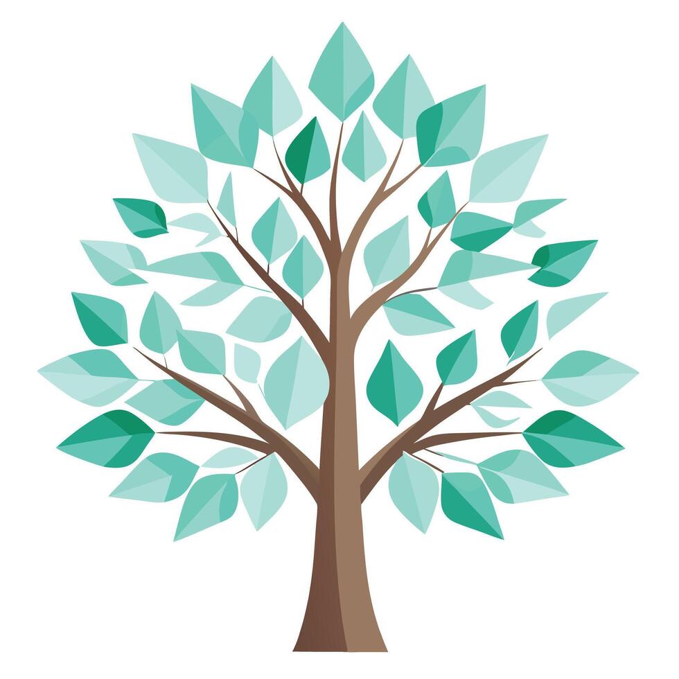 Crystal Tree Transparent Glass Leaves vector