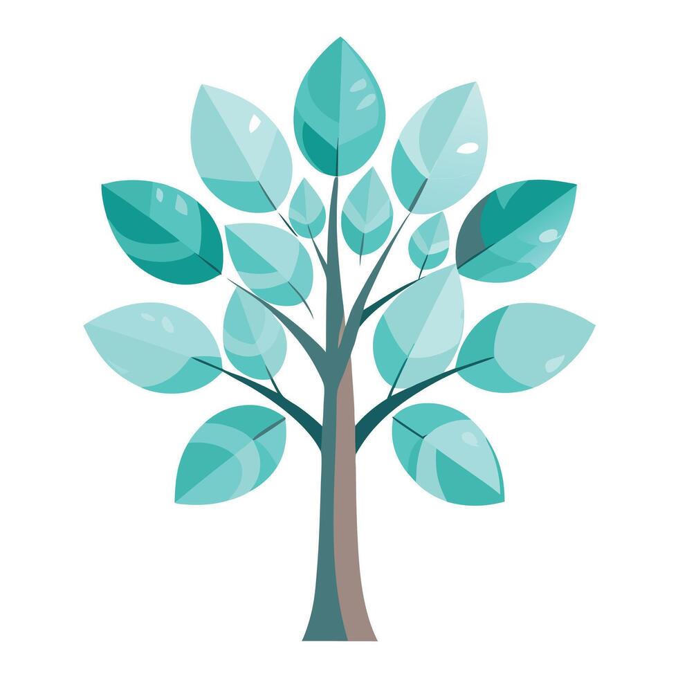 Clear Tree Transparent Glass Effect Leaf Design vector