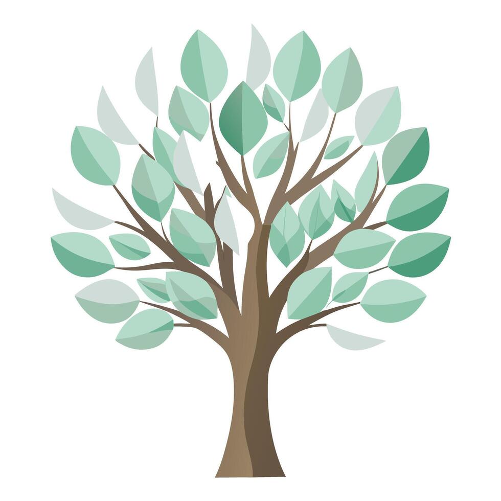 Clear Tree Transparent Glass Leaf Design and isolated background vector
