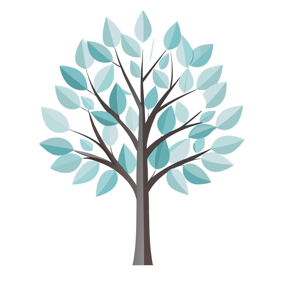 Designed Tree Transparent Glass Leaf Design vector