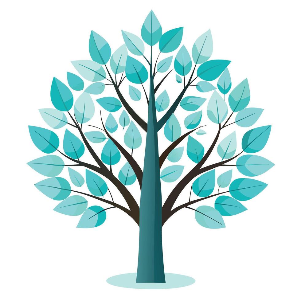 Designed Tree Transparent Glass Leaves vector