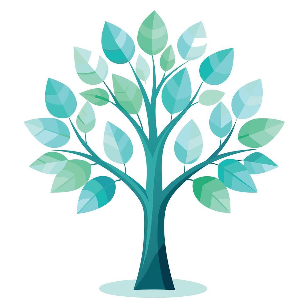 Light Reflecting Tree Transparent Glass Leaf Design vector