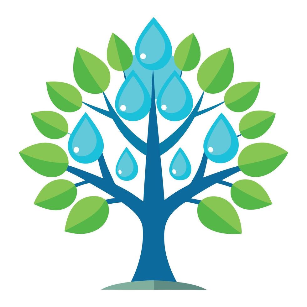 Water Drop Leaf Tree Transparent Design vector