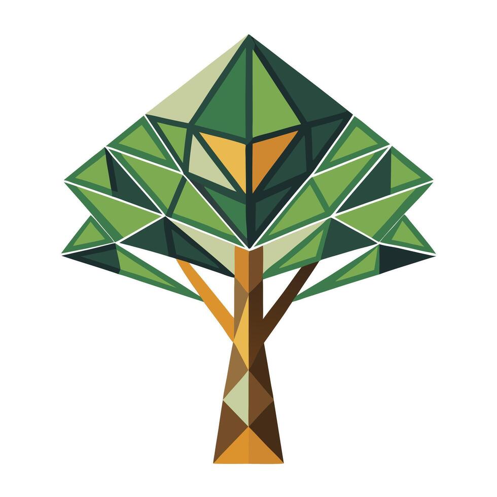 Geometric Tree Triangular Fractal Canopy vector