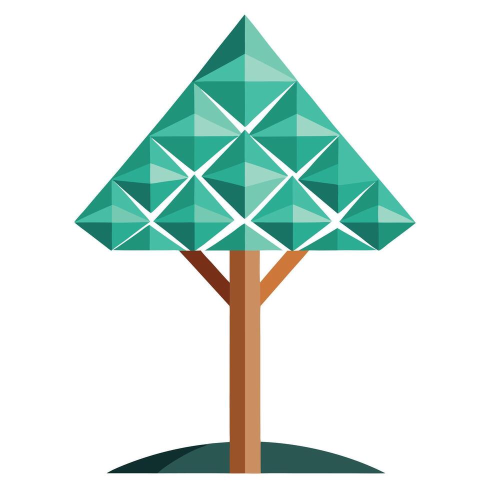 Abstract Tree Triangular Fractal Canopy Design vector