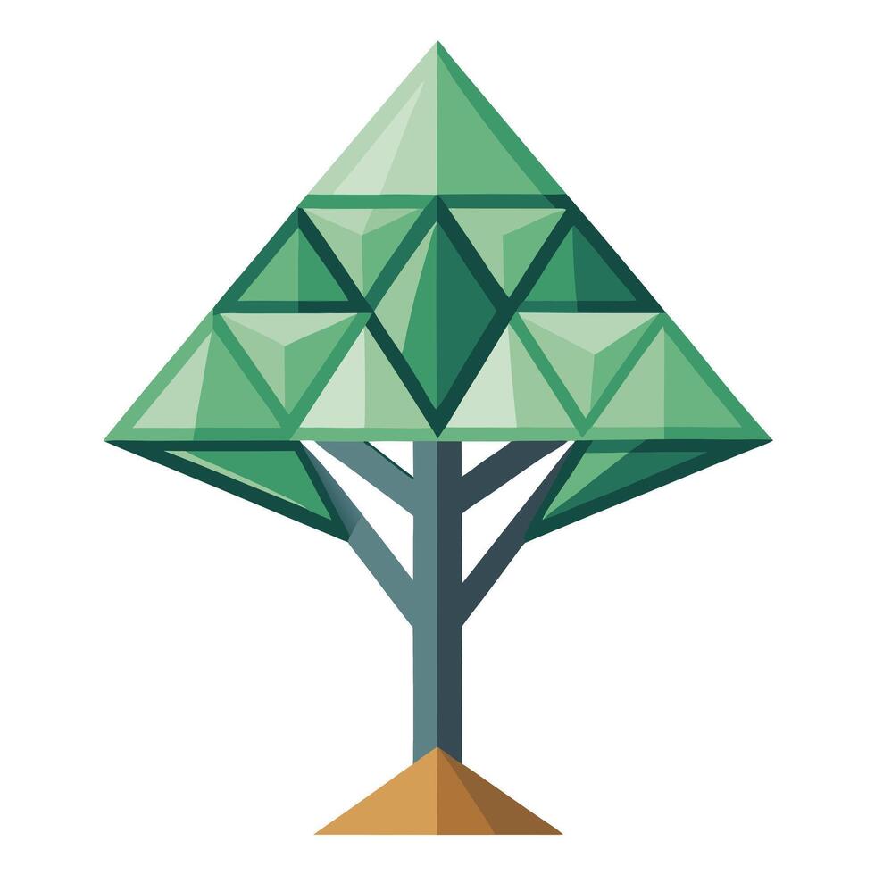Designed Tree Triangular Fractal Canopy vector