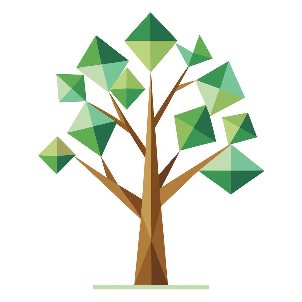 Modern Tree Triangular Leaf Design vector