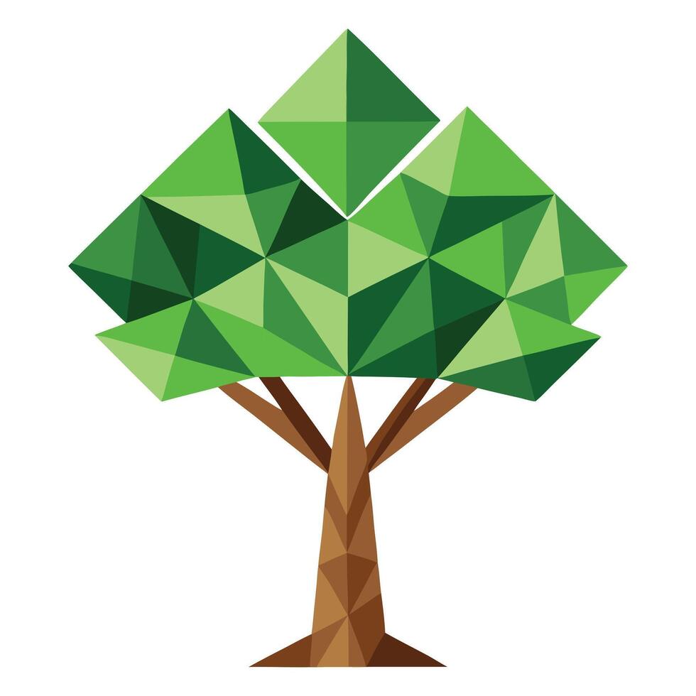 Designed Tree Triangular Leaves and Abstract Shapes vector