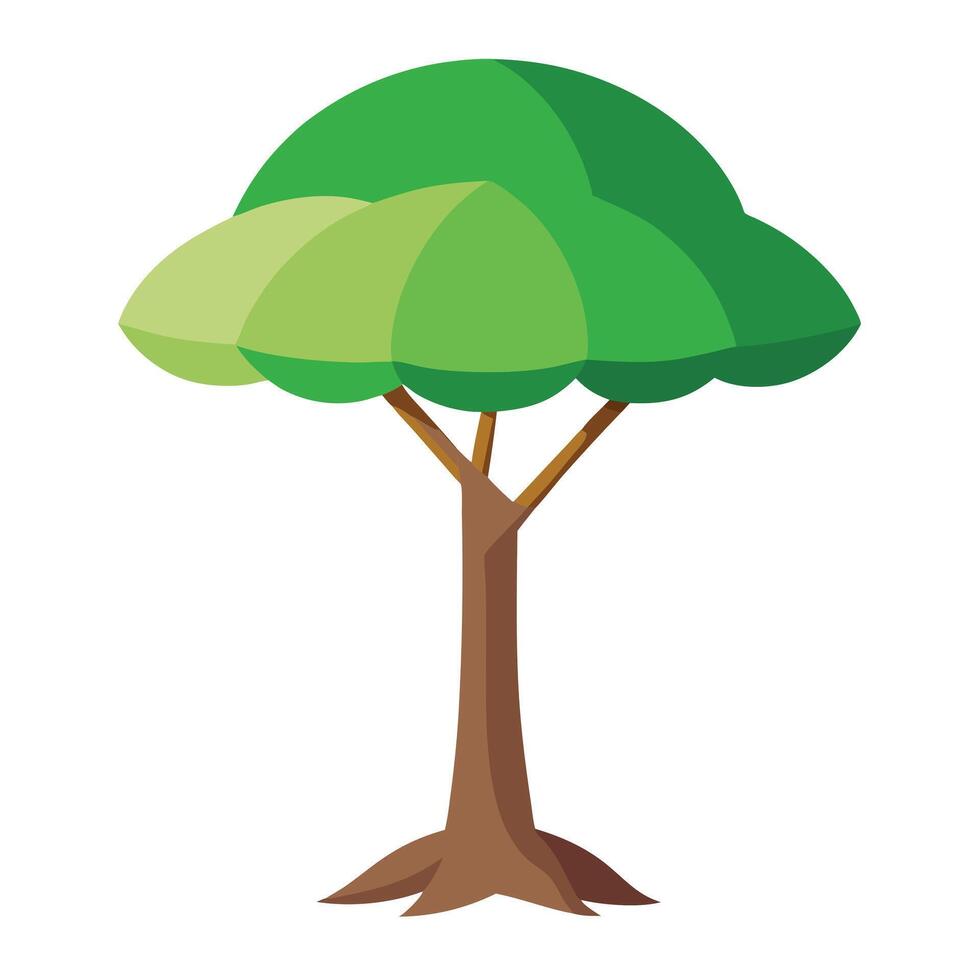 Creative tree artwork showcasing an umbrella-style canopy offering protection from sun and rain in a stylized form vector