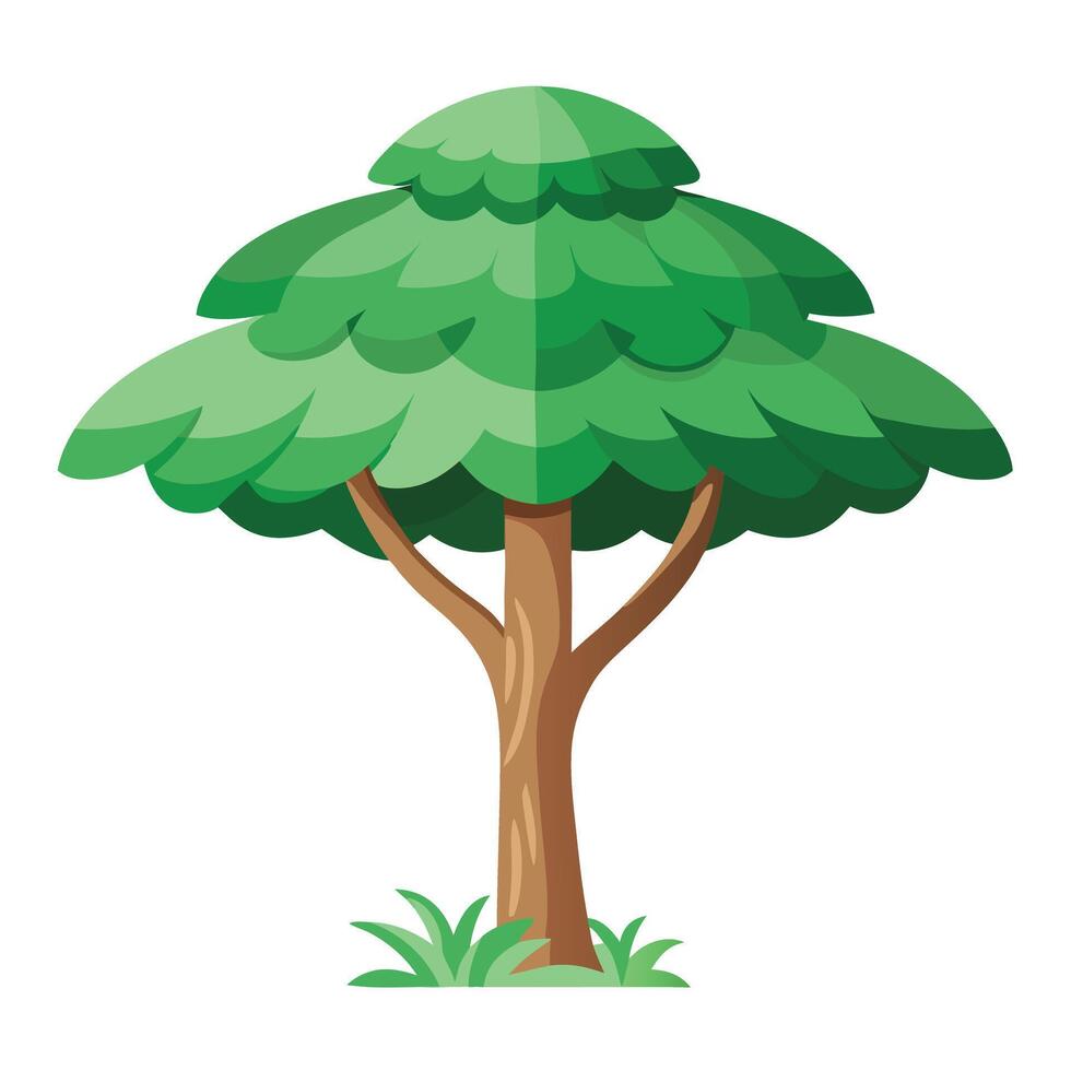 Textured tree design featuring stylized leaves with a wavy layered effect creating depth and visual interest vector
