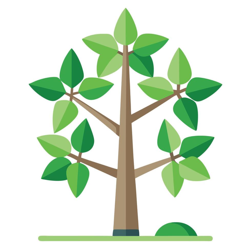 Sustainable tree illustration with stylized windmill blades forming the leaves representing clean power and environmental awareness vector