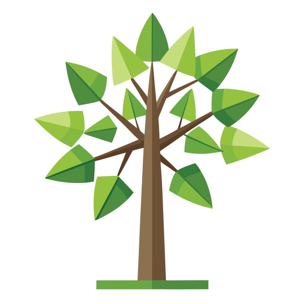 Green energy tree artwork showcasing creatively designed windmill blades suspended as stylish leaves on the tree's branches vector